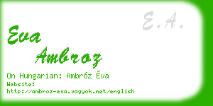 eva ambroz business card